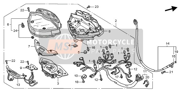 Honda SH125S 2007 TACHOMETER (MPH) für ein 2007 Honda SH125S